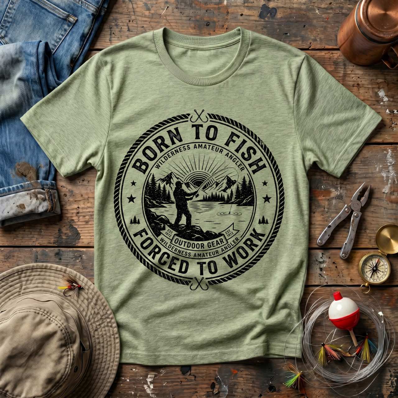 Born To Fish Forced To Work T-Shirt