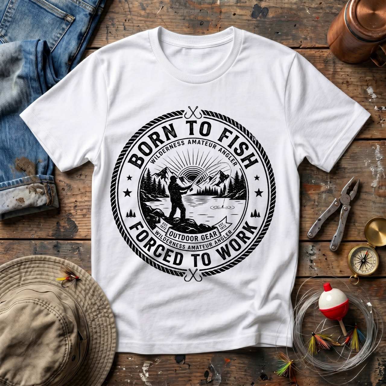 Born To Fish Forced To Work T-Shirt