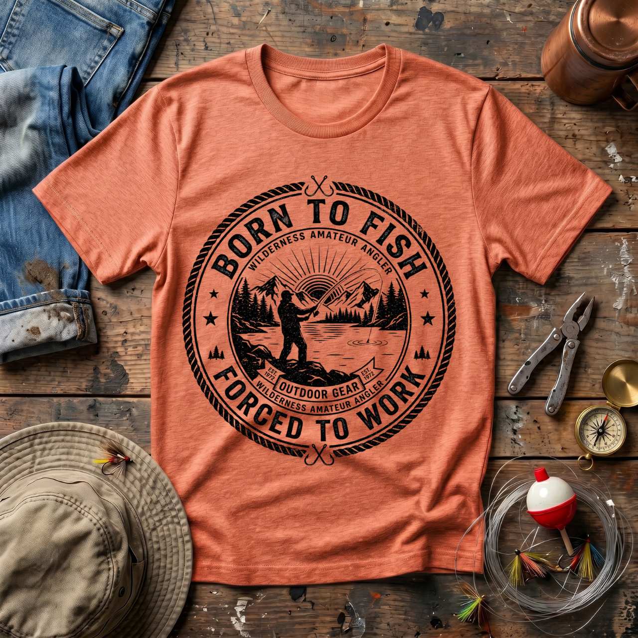 Born To Fish Forced To Work T-Shirt