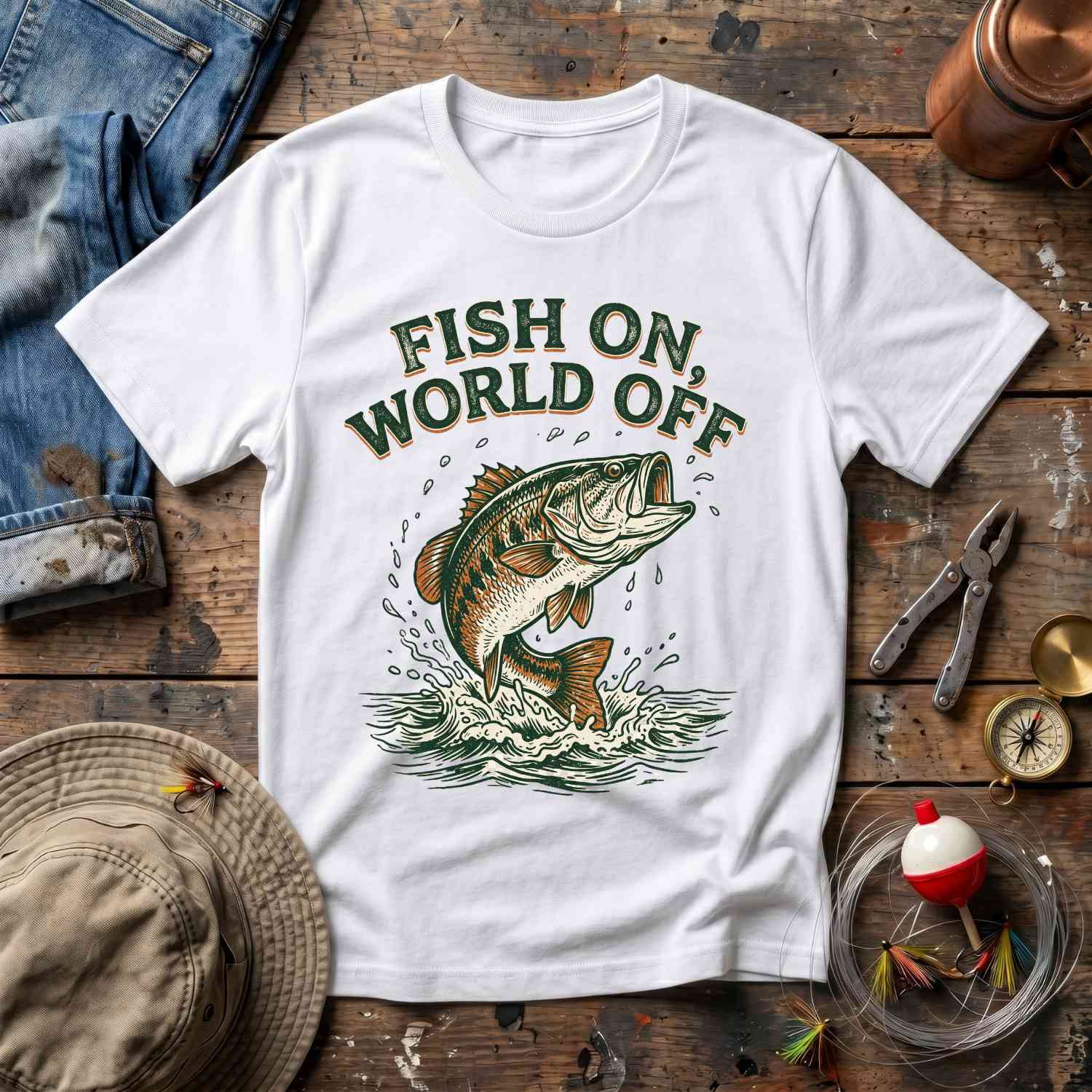 Fish On World Off T-Shirt