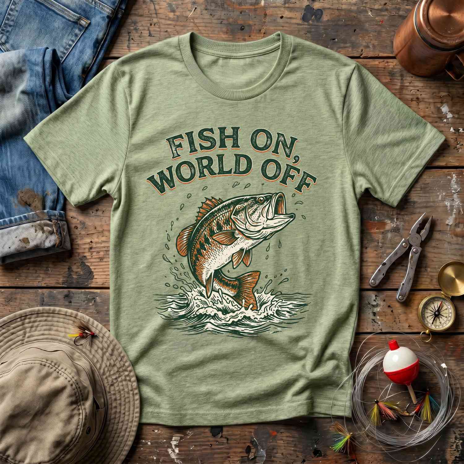 Fish On World Off T-Shirt