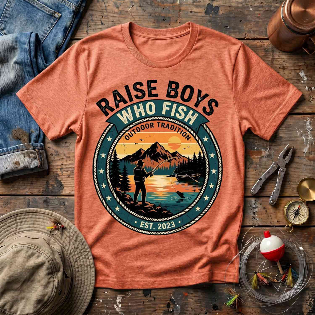 Raise Boys Who Fish T-Shirt