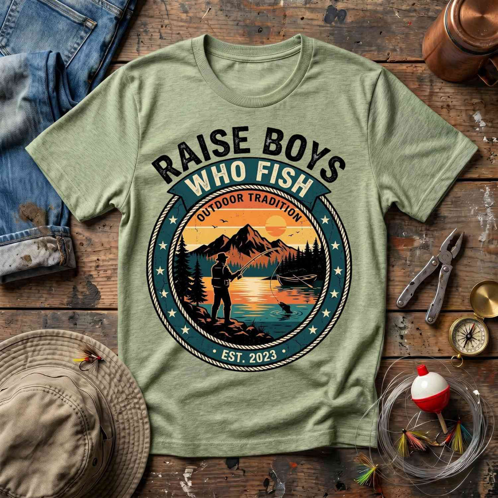 Raise Boys Who Fish T-Shirt